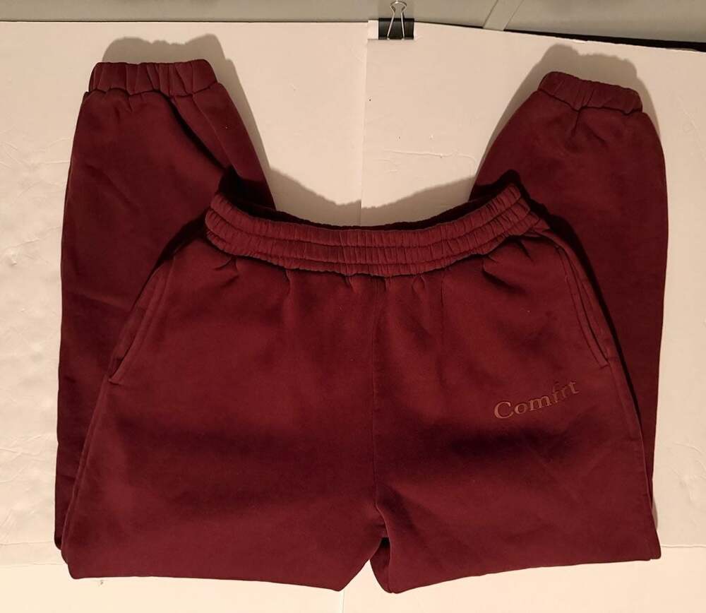 Comfrt Fleece Jogger Sweatpants Maroon Size L